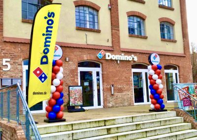 Duurzame ballonpilaar voor Domino's in Hamburg