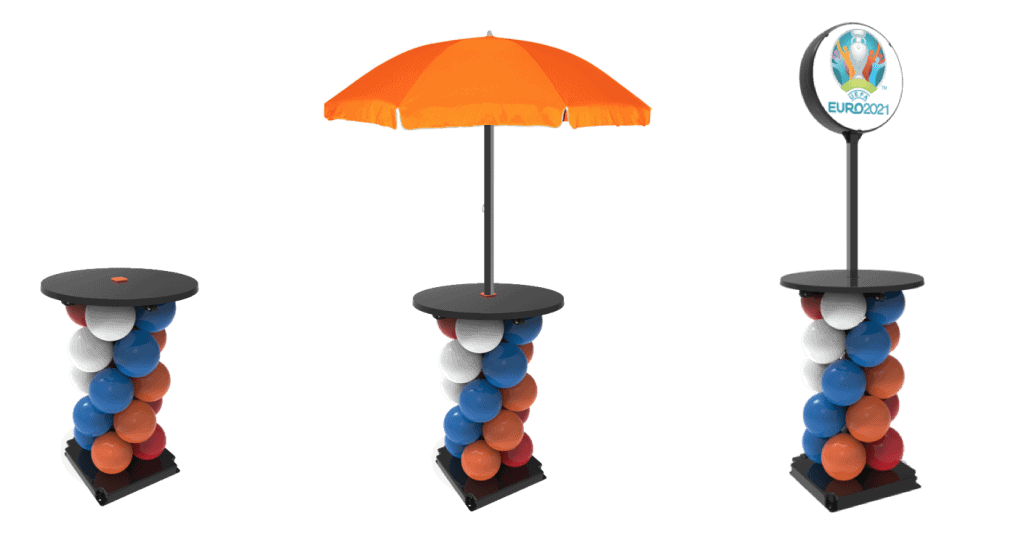 Assortiment unieke statafels in Nederlandse kleuren