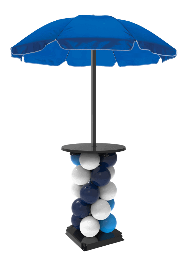 Ballondecoratie als Ballonnen Statafel met parasol